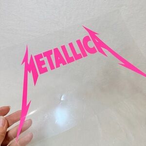 Hot Pink or White Metallica Band Logo Iron On Transfer DIY Shirts